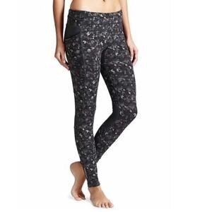 Athleta Leggings Gray Mesh Triangle Print Full Length Be Free Size XS